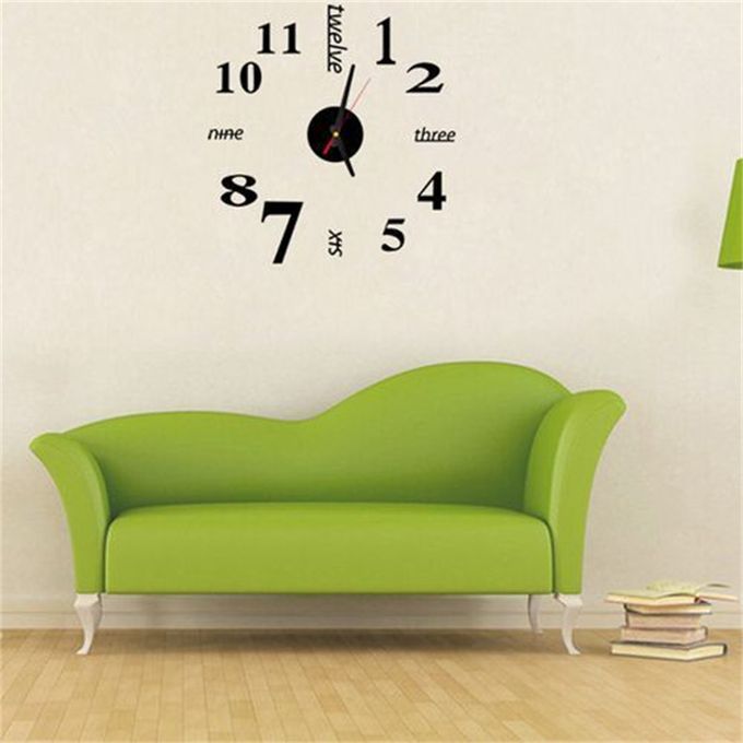 3D DIY Mirror Wall Clock – Modern Black Design | Silent Quartz