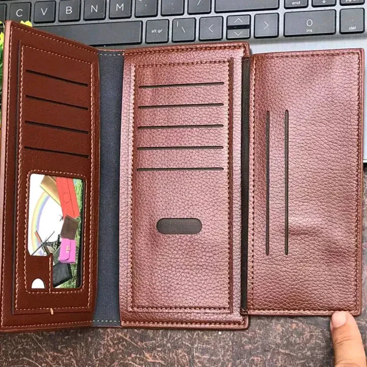 Stylish Premium Wallet – Long Style | Black & Brown