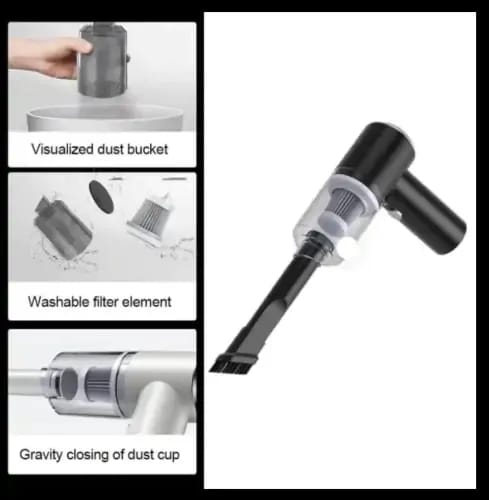 Portable Mini Vacuum Cleaner | Rechargeable Cordless | Home, Car & Office Use