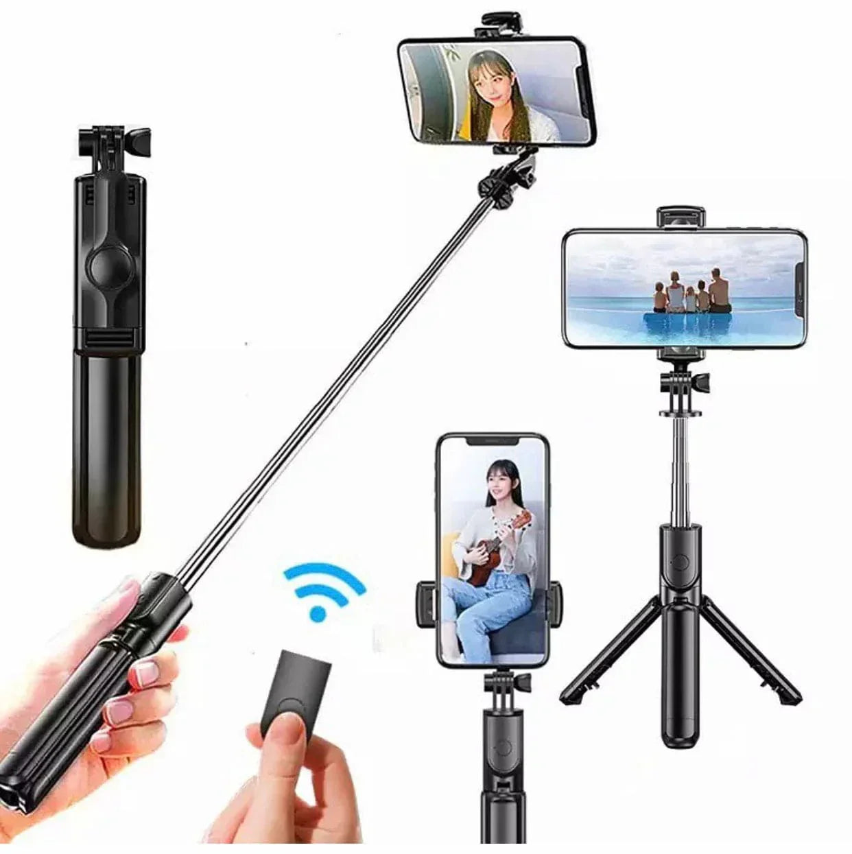 4-in-1 Bluetooth Selfie Stick Tripod | LED Light + Wireless Remote | For TikTok, Reels & Vlogs