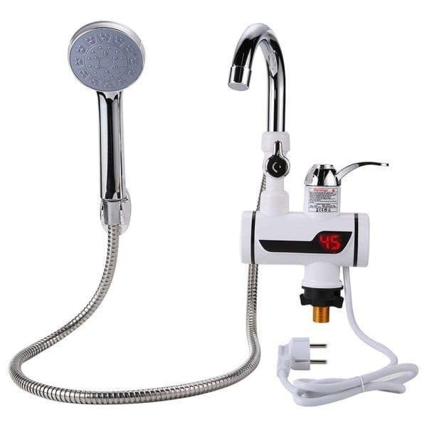 Instant Electric Water Heater Tap with Shower | 3-Second Hot Water | Digital Temperature Display