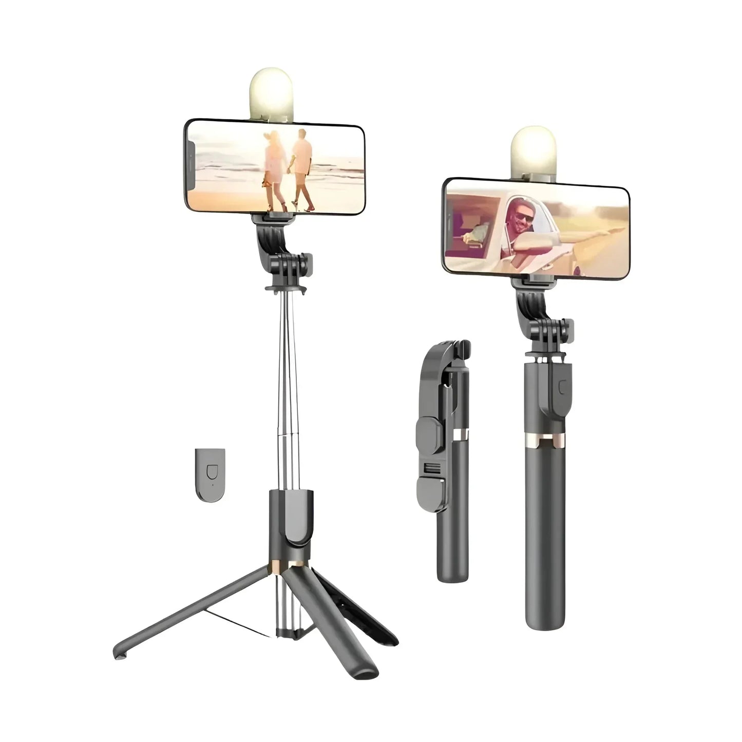 4-in-1 Bluetooth Selfie Stick Tripod | LED Light + Wireless Remote | For TikTok, Reels & Vlogs